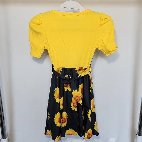 SHEIN Yellow and Black Sunflower Dress - Picture 6 of 7